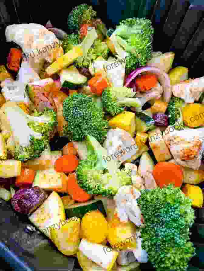 A Vibrant Assortment Of Air Fried Vegetables, Including Broccoli, Carrots, And Zucchini Using Air Fryer To Cook Food: Tasty Recipes For Mouth Watering Dishes: Air Fryer Recipes For Beginners