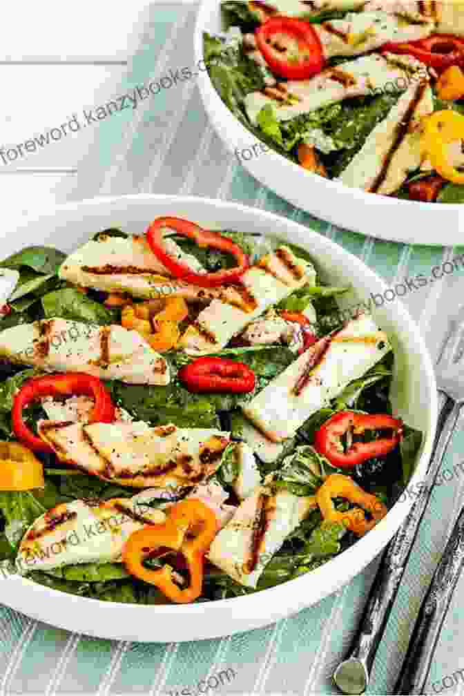 Vibrant Halloumi Salad With Fresh Vegetables, Herbs, And Olives The Halloumi Cookbook Heather Thomas